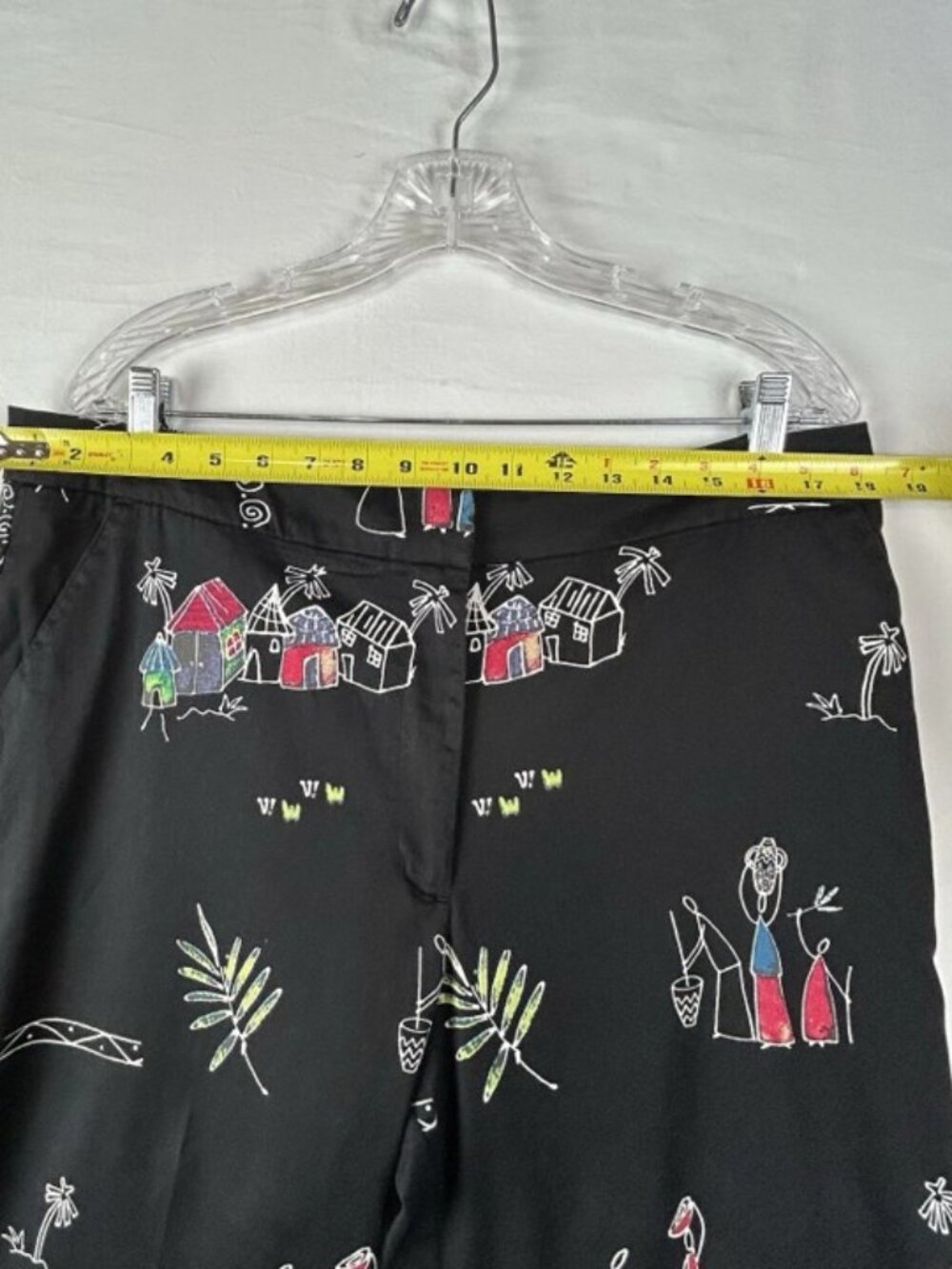 Chico’s Artistic Village Print Crop Pants XL Global Boho Wearable Art - Picture 8 of 12